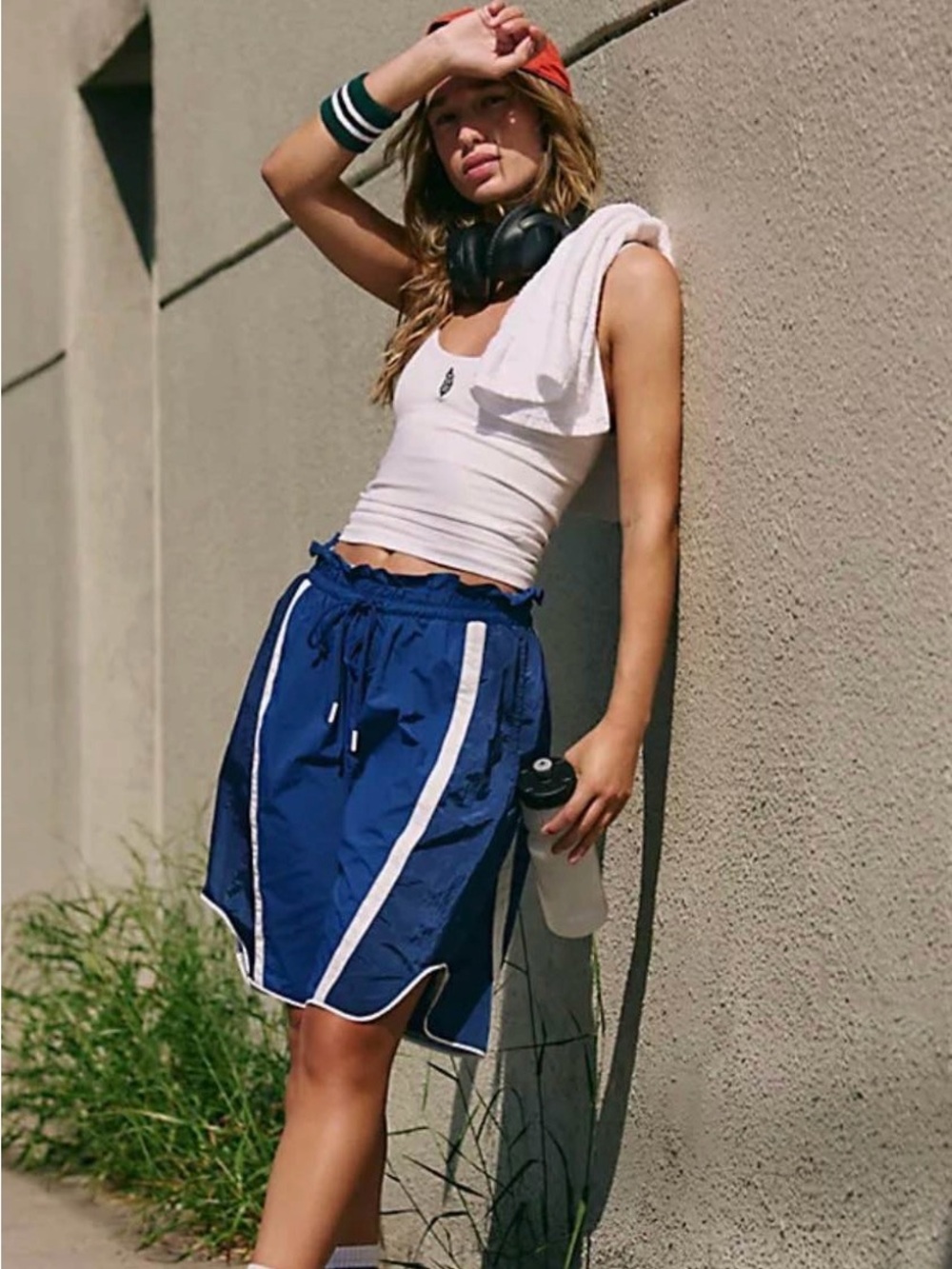Free people champ is here long blue shorts